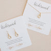 Dainty bridesmaid jewelry gift set available in gold or silver and several different colors